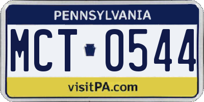PA license plate MCT0544