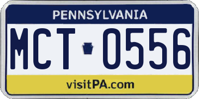 PA license plate MCT0556
