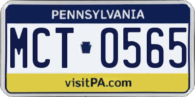 PA license plate MCT0565