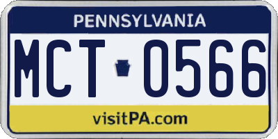 PA license plate MCT0566