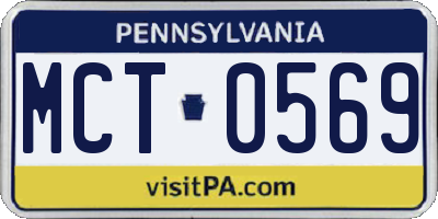 PA license plate MCT0569