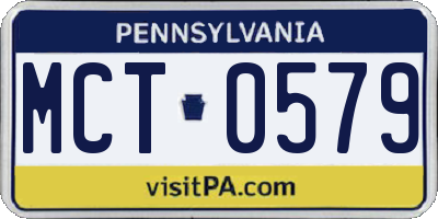 PA license plate MCT0579