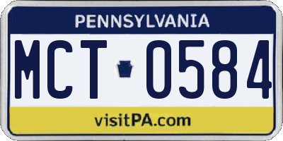 PA license plate MCT0584