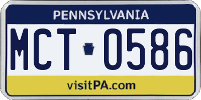 PA license plate MCT0586