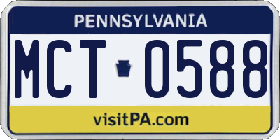 PA license plate MCT0588