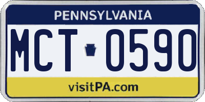 PA license plate MCT0590