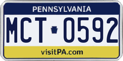 PA license plate MCT0592