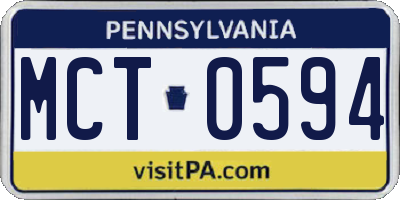 PA license plate MCT0594