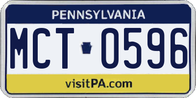 PA license plate MCT0596