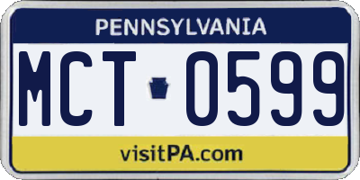 PA license plate MCT0599