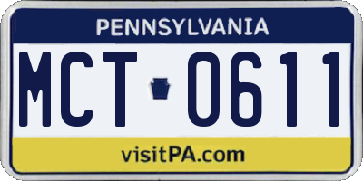 PA license plate MCT0611