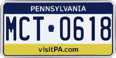 PA license plate MCT0618