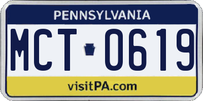 PA license plate MCT0619