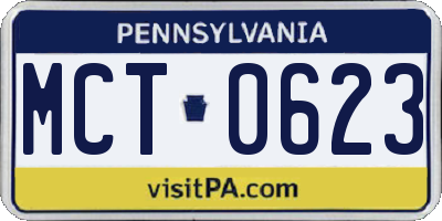 PA license plate MCT0623