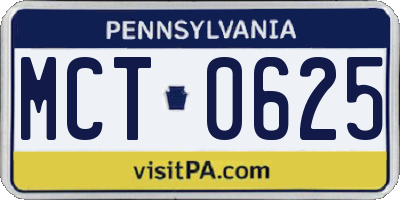 PA license plate MCT0625