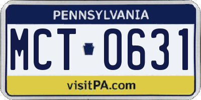 PA license plate MCT0631