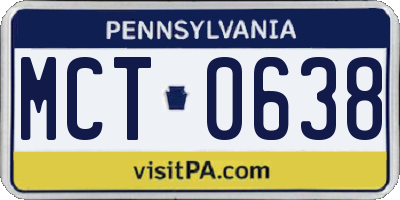 PA license plate MCT0638