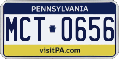 PA license plate MCT0656