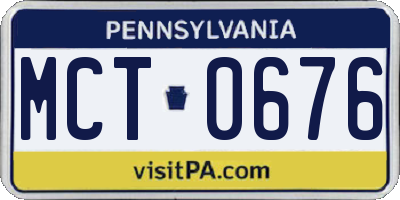PA license plate MCT0676