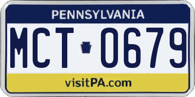 PA license plate MCT0679