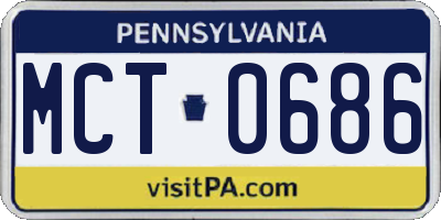 PA license plate MCT0686