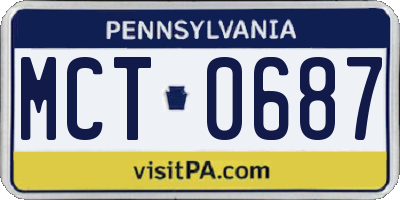 PA license plate MCT0687