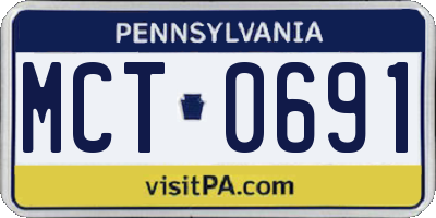 PA license plate MCT0691