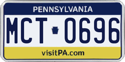PA license plate MCT0696