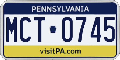 PA license plate MCT0745