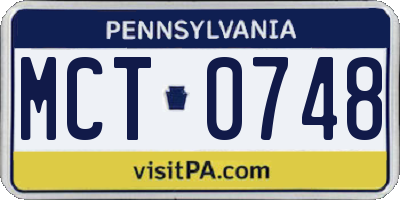 PA license plate MCT0748