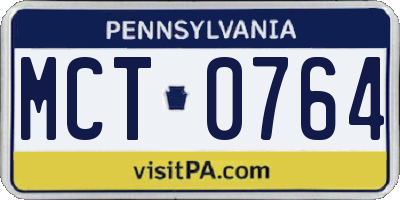 PA license plate MCT0764