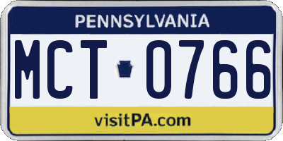 PA license plate MCT0766