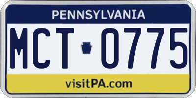 PA license plate MCT0775