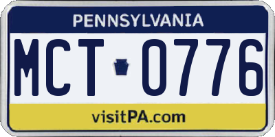 PA license plate MCT0776