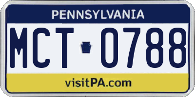 PA license plate MCT0788