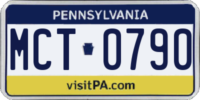 PA license plate MCT0790
