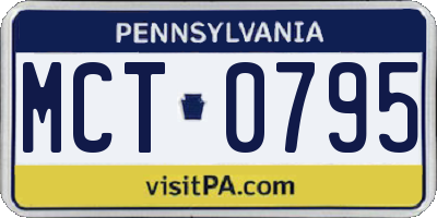 PA license plate MCT0795