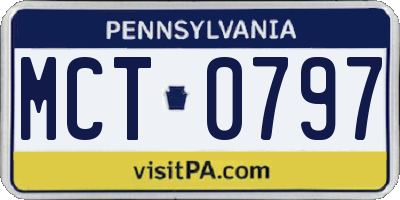 PA license plate MCT0797