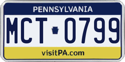 PA license plate MCT0799