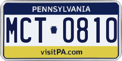 PA license plate MCT0810