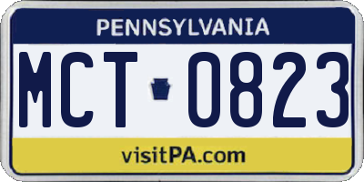 PA license plate MCT0823