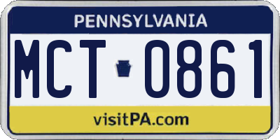 PA license plate MCT0861