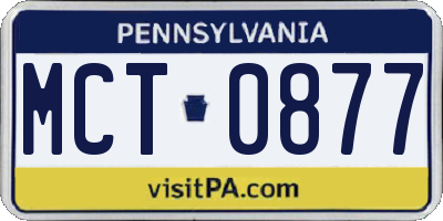 PA license plate MCT0877