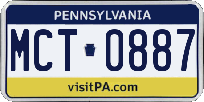 PA license plate MCT0887