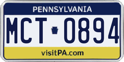 PA license plate MCT0894