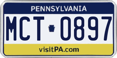 PA license plate MCT0897