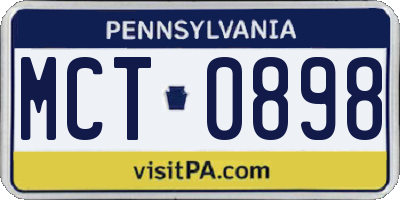 PA license plate MCT0898