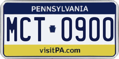 PA license plate MCT0900