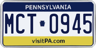 PA license plate MCT0945