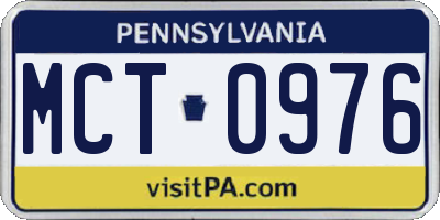 PA license plate MCT0976